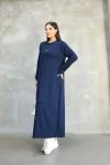 Alo Uzun Kollu Modal Elbise Lacivert