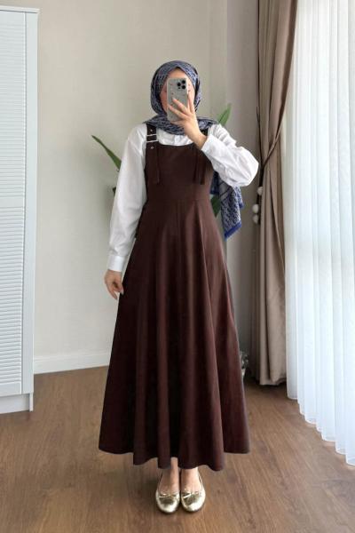 Kemer Askılı Gabardin Jile Kahverengi