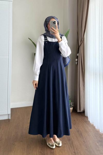 Kemer Askılı Gabardin Jile Lacivert