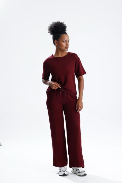 Kısa Kollu Modal Takım Bordo