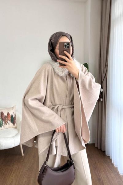 Kürk Yakalı Panço Bej