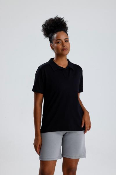 Polo Yaka Modal Tişört Siyah