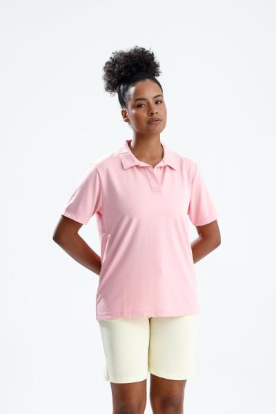Polo Yaka Modal Tişört Pembe