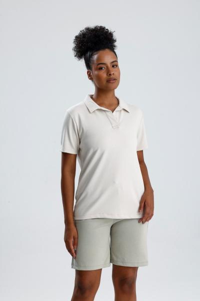 Polo Yaka Modal Tişört Taş