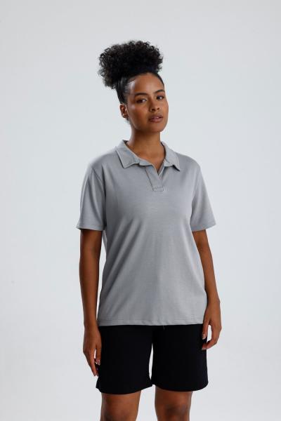 Polo Yaka Modal Tişört Gri