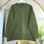 Oversize Bisiklet Yaka Kazak Haki