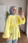 Balon Kol Modal Tunik Sarı