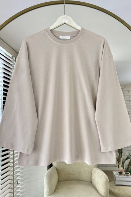 Basic Süprem Sweatshirt Bej