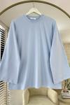 Basic Süprem Sweatshirt Bebe Mavisi