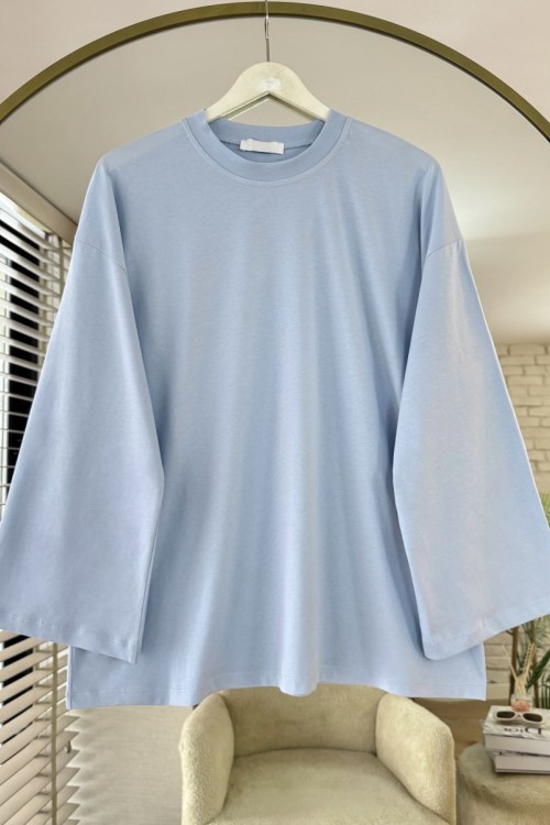 Basic Süprem Sweatshirt Bebe Mavisi