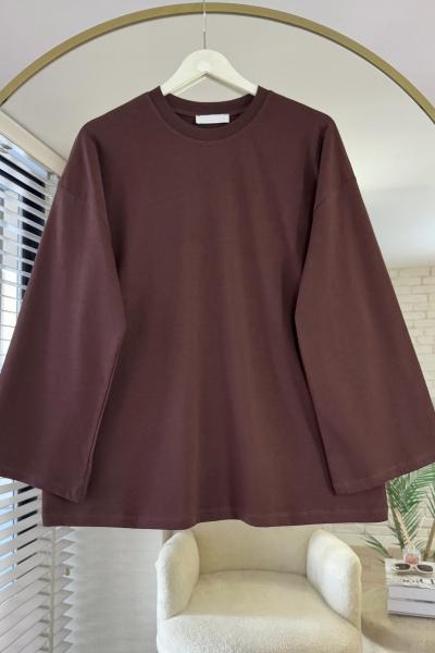 Basic Süprem Sweatshirt Acı Kahve