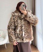 Leopar Desenli Kürk Mont Leopar