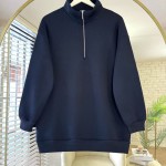 Yarım Fermuarlı Üç İplik Sweatshirt Lacivert