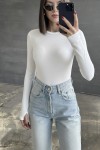 Parmak Geçmeli Body Beyaz