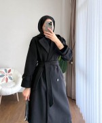 Apoletli Kaşe Kaban Siyah