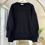Önü Yırtmaçlı Parçalı Sweatshirt Siyah