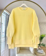 Önü Yırtmaçlı Parçalı Sweatshirt Sarı
