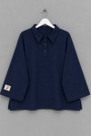 Polo Yaka Üç İplik Sweatshirt Lacivert