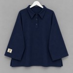 Polo Yaka Üç İplik Sweatshirt Lacivert