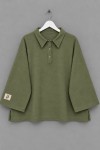 Polo Yaka Üç İplik Sweatshirt Yeşil