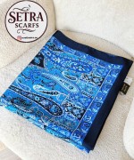 Etnik Desenli Janjan Şal (A) Siyah mavi