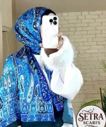 Etnik Desenli Janjan Şal (A) Siyah mavi