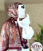 Etnik Desenli Janjan Şal (A) Bordo Bej