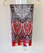 Etnik Desenli Janjan Şal (B) Kırmızı