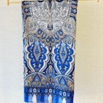 Etnik Desenli Janjan Şal (B) Lacivert-Mavi
