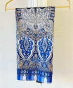 Etnik Desenli Janjan Şal (B) Lacivert-Mavi