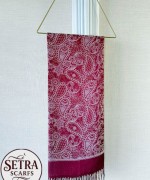 Damla Desenli Kaşmir Şal Bordo