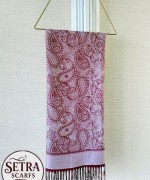 Damla Desenli Kaşmir Şal Bordo
