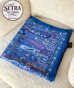 Etnik Desenli Janjan Şal (A) Mavi Pembe