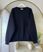 Taş Baskılı Oversize Sweatshirt Siyah