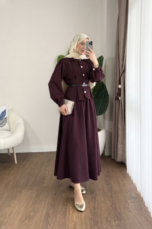 Laris Etekli Takım Mürdüm