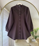 Lace Tunik Kahverengi