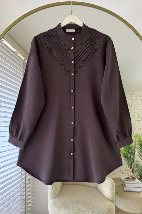 Lace Tunik Kahverengi