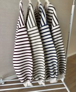 Çizgili Oversize Sweatshirt Haki