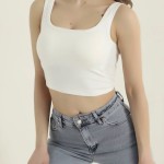 Kare Yaka Crop Atlet Ekru