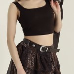 Kare Yaka Crop Atlet Acı Kahve