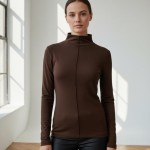 Dik Yaka Çımalı Body Acı Kahve