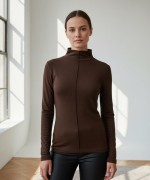 Dik Yaka Çımalı Body Acı Kahve
