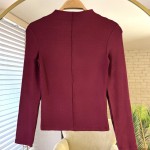 Dik Yaka Çımalı Body Bordo