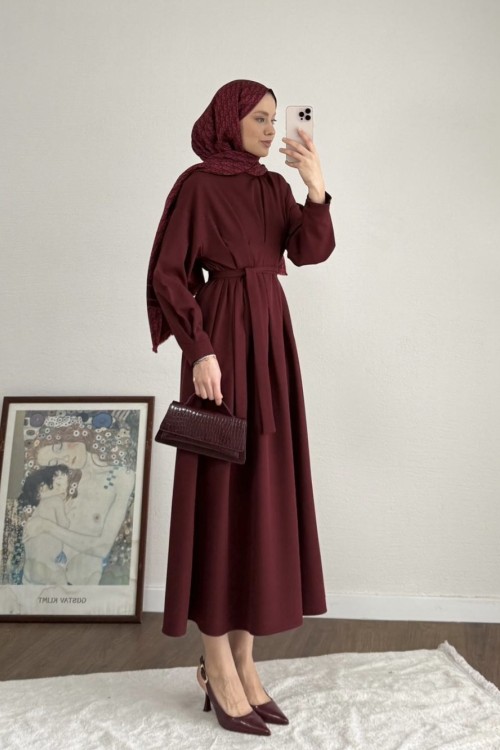 Pensli Double Elbise Bordo