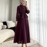 Begonya Etekli Takım Mürdüm