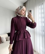 Begonya Etekli Takım Mürdüm