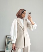 Tek Düğmeli Yelekli Takım Taş