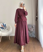 Sarmaşık Etekli Takım Mürdüm