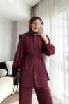 Lina Pantolonlu Takım Bordo