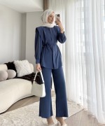 Lina Pantolonlu Takım indigo mavisi